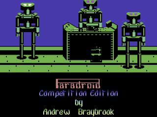 Paradroid title screen for Commodore 64